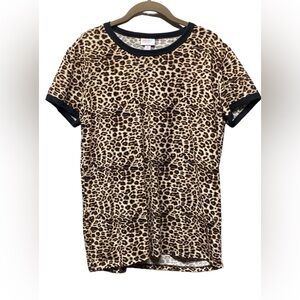 LulaRoe leopard print crewneck. Size Medium